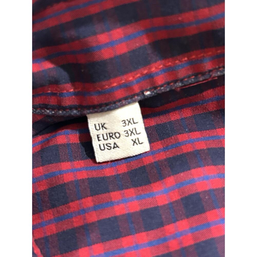 Barbour Short Sleeve Shirt Mens Size XL Blue & Red Plaid Cotton Button Down - Picture 5 of 5